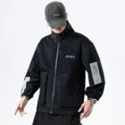 Stand Collar Corduroy Zip-up Jacket