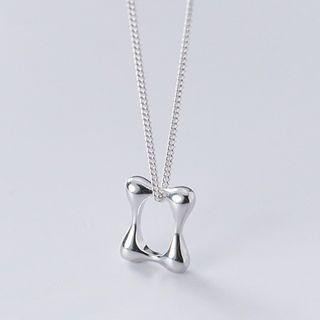 925 Sterling Silver Rectangle Pendant Necklace 1 Pc - 925 Sterling Silver Rectangle Pendant Necklace - One Size