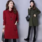 Long-sleeve Mock Neck Tunic Dress