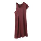 Asymmetric Short-sleeve Midi Dress
