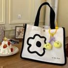 Floral Print Tote Bag / Charm / Set