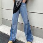 Zip-up Bootcut Mid Rise Jeans