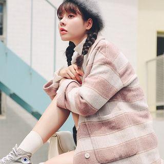 Double Button Striped Coat