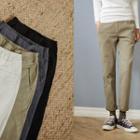 Brushed-fleece Lined Tapered Chino Pants