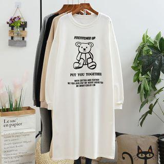 Bear Print Midi Shift Dress