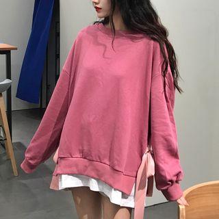 Tie-hem Paneled Pullover