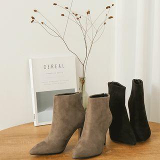 Stiletto-heel Faux-suede Ankle Boots