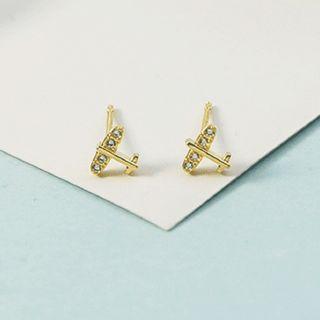 Plane Clip On Earring 1 Pair - Gold - One Size