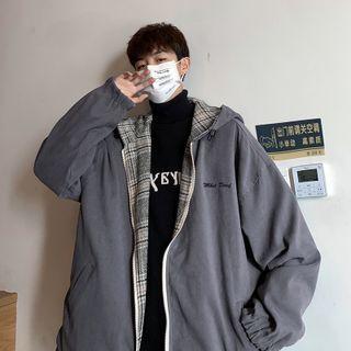 Two-way Gingham Zip Jacket