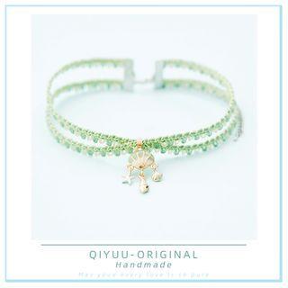 Alloy Shell Pendant Layered Choker Green - One Size