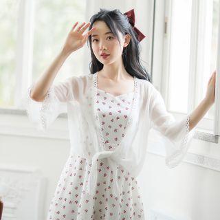 Lace Trim Tied Cover-up
