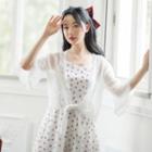 Lace Trim Tied Cover-up