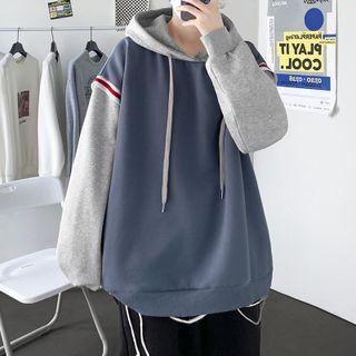 Color Block Mock Two Piece Oversized Hoodie