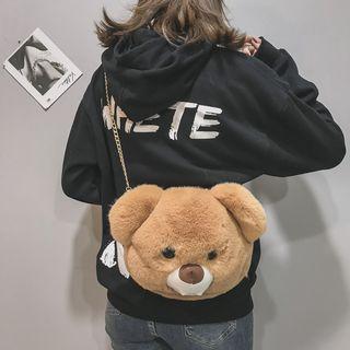 Chain Strap Furry Bear Crossbody Bag
