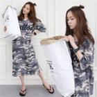 Camouflage Lettering T-shirt Dress