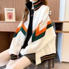 Stand Collar Color Block Jacket