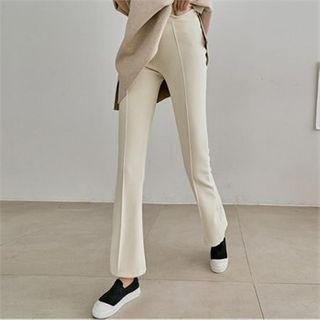 Seam-front Corduroy Boot-cut Pants