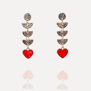 Heart Drop Earring Stud Earring - Heart - One Size