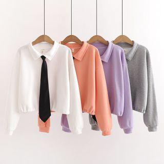 Collared Tie-neck Pullover
