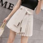 Tie-waist Paneled A-line Skirt