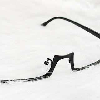 Half Frame Eyeglasses Frame 1pc - Black - One Size