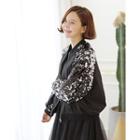 Sequined Raglan-sleeve Zip-up Jacket