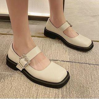 Faux-leather Mary Jane Shoes