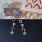 Square Rhinestone Alloy Dangle Earring 1 Pair - Gold - One Size