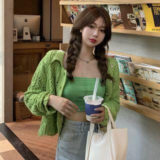 Perforated Cardigan / Cropped Top