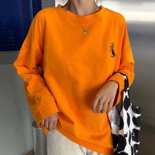 Embroidered Dinosaur Sweatshirt