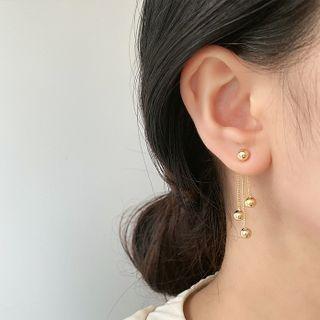 Chained Sterling Silver Dangle Earring 1 Pair - Gold - One Size