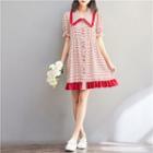 Short-sleeve Cherry Pattern Dress
