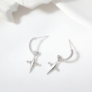 925 Sterling Silver Cross Dangle Earring 1 Pair - Cross - One Size