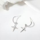 925 Sterling Silver Cross Dangle Earring 1 Pair - Cross - One Size