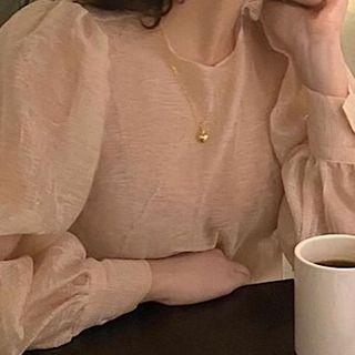 Balloon Sleeve Blouse Almond - One Size