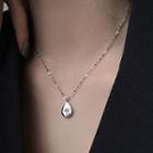 925 Sterling Silver Droplet Pendant Necklace Silver - One Size