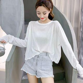 Long-sleeve Splitted Knit Top