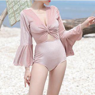 Bell-sleeve Ribbed Bikini