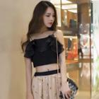 Flounced Cropped Camisole Top