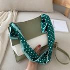 Color Block Crossbody Bag With Dotted Scarf
