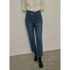 Asymmetric-hem Straight-leg Jeans