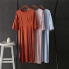 Plain Midi T-shirt Dress