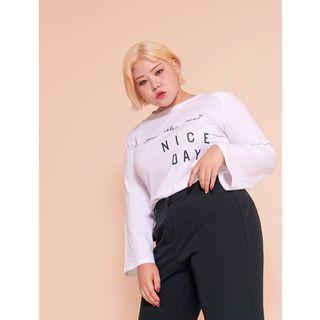 Plus Size Nice Day Letter T-shirt