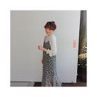 Spaghetti-strap Pattern Chiffon Long Dress