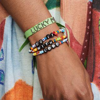 Set Of 3: Letter Beaded Bracelet As Shown In Figure - One Size