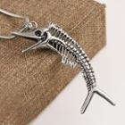 Stainless Steel Fish Bone Pendant Necklace