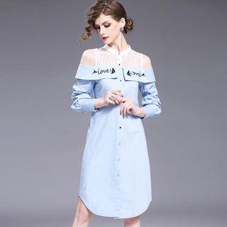 Beaded Embroidery Panel Shirtdress