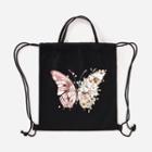 Butterfly Print Canvas Drawstring Backpack