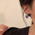 Heart Resin Alloy Dangle Earring 1 Pair - Purple - One Size
