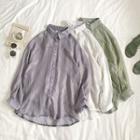 Chiffon Long-sleeve Loose-fit Shirt